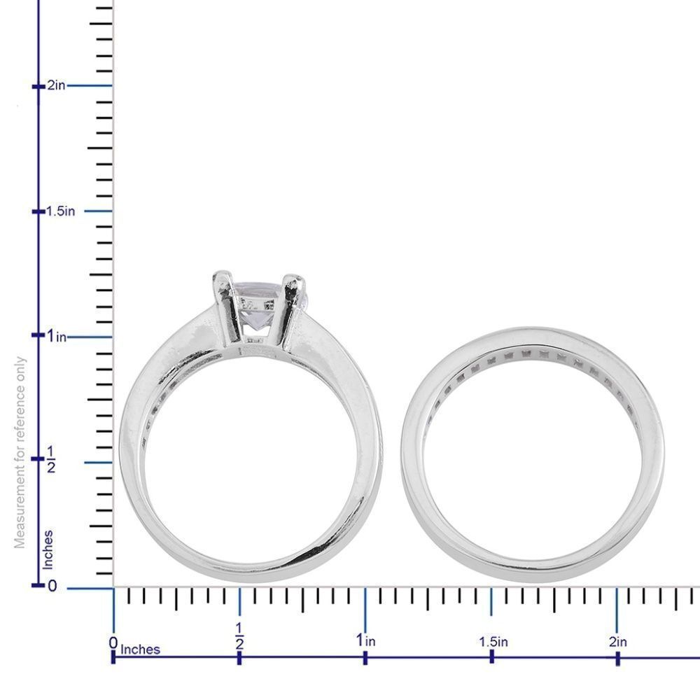 Wedding Rings Set Simulated Diamond - Picture 3 of 6